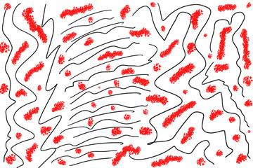 drawing line black and red leaves.