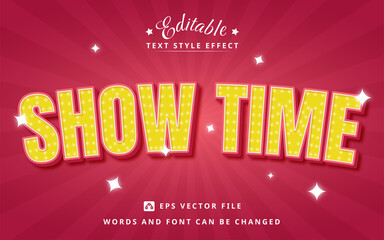 Show Time Editable Text Effect - obrazy, fototapety, plakaty