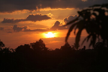 カンボジア、シュムリアップの夕日