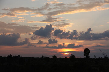カンボジア、シュムリアップの夕日