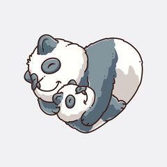 cute panda illustration design vector