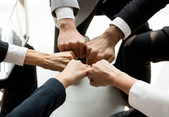 Business team, The power of the team. Intention in the work of the employees in the organization....