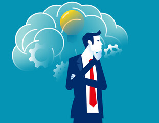 Business thinking and imagination. Vector illustration concept