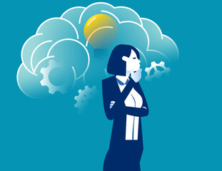 Business thinking and imagination. Vector illustration concept