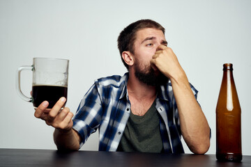 drunk man beer alcohol emotions fun isolated background