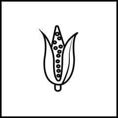 Corn line icon or vegetable concept