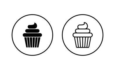 Cup cake icons set. Cup cake sign and symbol