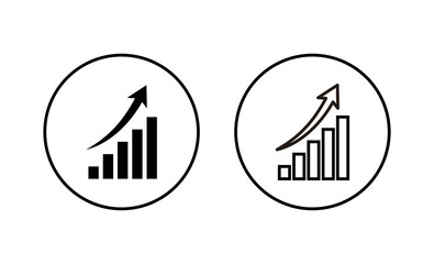 Growing graph Icons set. Chart sign and symbol. diagram icon