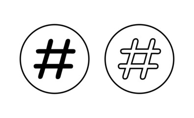 Hashtag icons set. hashtag sign and symbol