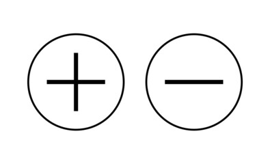 Obraz premium Plus and minus icons set. plus sign and symbol. add plus icon