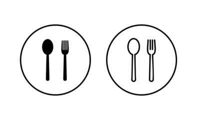 spoon and fork icons set. spoon, fork and knife icon vector. restaurant sign and symbol