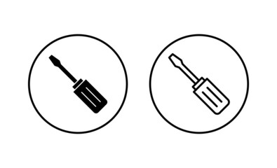 Screwdriver icons set.tools sign and symbol
