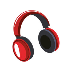 red headphones device