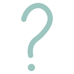 Question mark, symbol of thoughts. Isolated vector sketch on transparent background close up. Suitable for illustration,website, presentation.