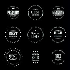 set of premium retro vintage badge ribbon logo design vector template