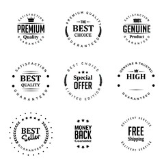 Obraz premium set of premium retro vintage badge ribbon logo design vector template