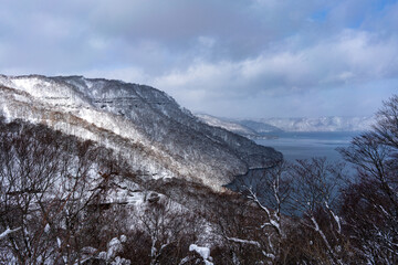 snow covered mountains