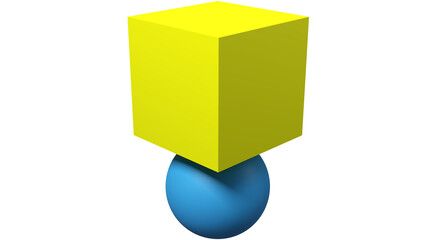 Preposition The Ball Is Below The Box 3D Rendering. A preposition of place is a preposition which is used to refer to a place where something or someone is located.