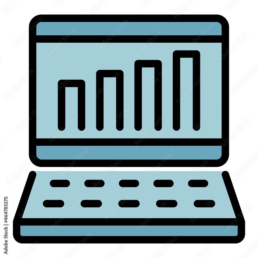Poster graph loan chart icon. outline graph loan chart vector icon color flat isolated
