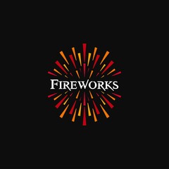 Fireworks Rocket Logo Design. With firecracker and sparks symbol. Luxury and premium logo template