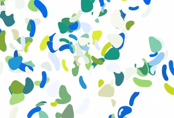 Light blue, yellow vector template with memphis shapes.