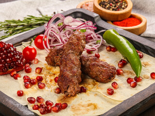 Beef kebab with minced meat