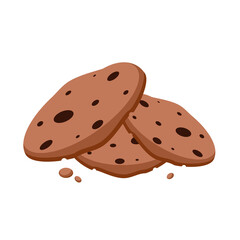 Cookies with chocolate chips. oatmeal cookies with chocolate. Vector illustration isolated on a white background