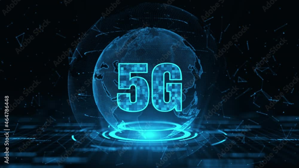 Poster technology digital hud, globe network, digital data connection futuristic blue and color abstract ba