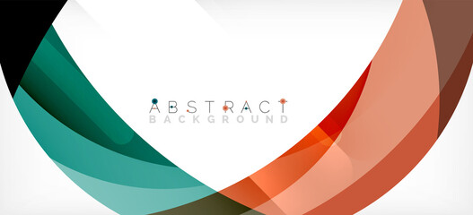 Geometric abstract background. Circle created with overlapping color shapes. Vector Illustration For Wallpaper, Banner, Background, Landing Page