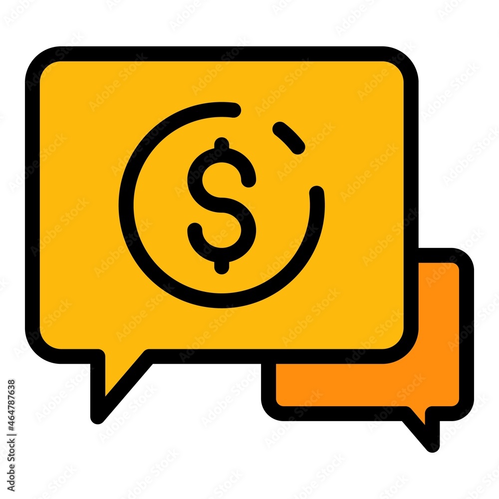 Wall mural crowdfunding chat icon. outline crowdfunding chat vector icon color flat isolated