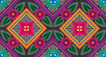 Geometric Abstract shapes pattern in ethnic style EP.4