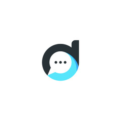 Letter D chat communication logo design template