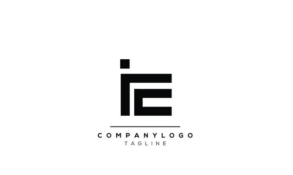 Abstract Letter Initial IE EI Vector Logo Design Template
