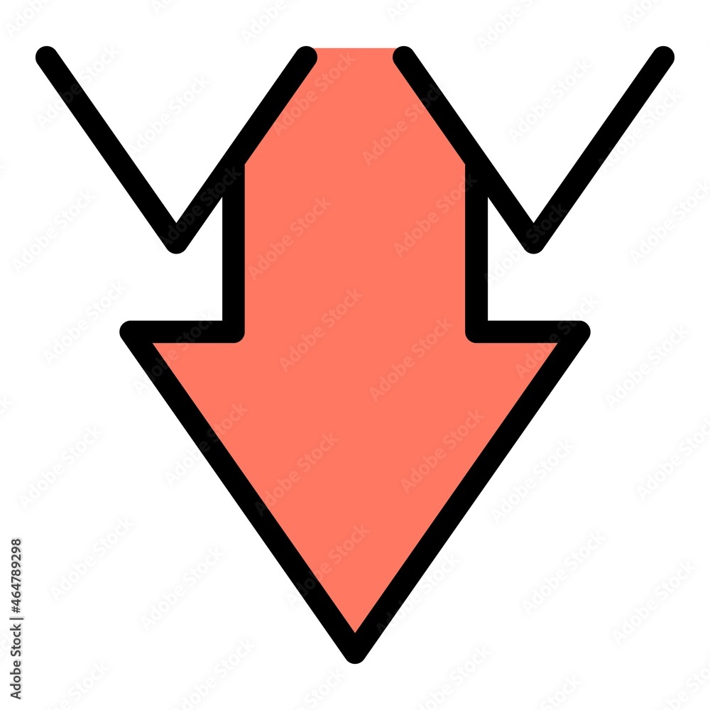 Poster regression icon. outline regression vector icon color flat isolated