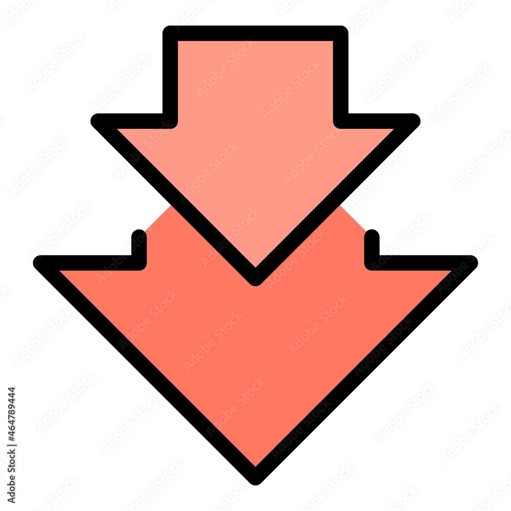 Poster regression arrows icon. outline regression arrows vector icon color flat isolated