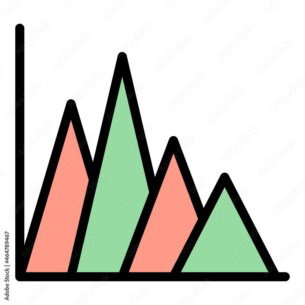 Poster regression analysis icon. outline regression analysis vector icon color flat isolated