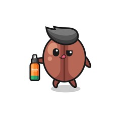 cute coffee bean holding mosquito repellent