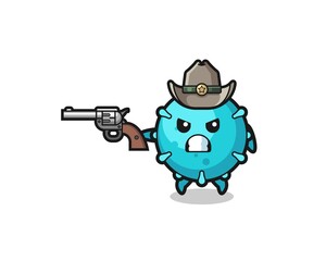 the virus cowboy shooting with a gun