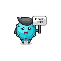 cute virus hold the please help banner
