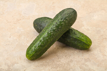 Ripe organic natural green cucumber