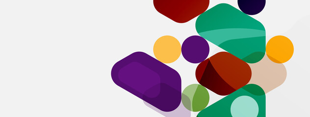 Abstract round geometric shapes and circles background. Trendy techno business template for wallpaper, banner, background or landing