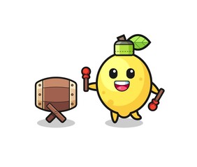 lemon muslim cartoon is beating the bedug