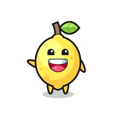 happy lemon cute mascot character