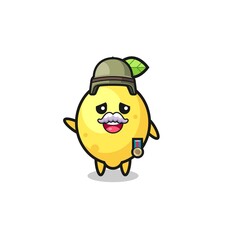 cute lemon as veteran cartoon