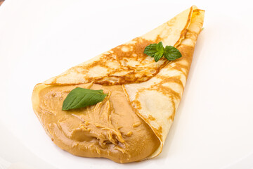 Pancake with peanut butter