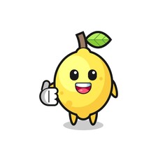 lemon mascot doing thumbs up gesture