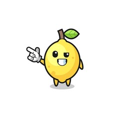 lemon mascot pointing top left