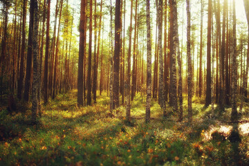 summer landscape in forest background panorama nature summer season landscape trees