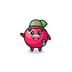 cute apple as veteran cartoon