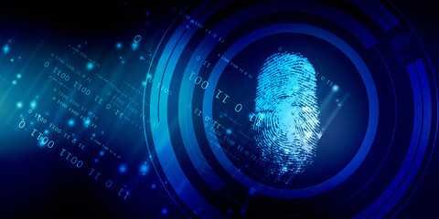 Fingerprint Scanning Technology Concept 2d Illustration